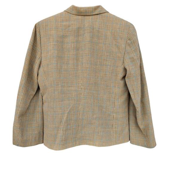 Ann Taylor Wool Linen Blend Blazer Yellow Plaid Size 6 NWT - Picture 2 of 5